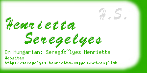 henrietta seregelyes business card